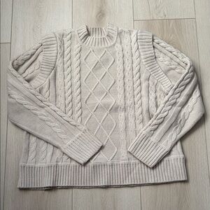 Calvin Klein Cream Cable Knit Sweater